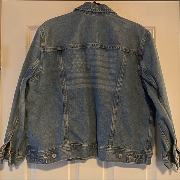 Old Navy Jackets & Blazers - Old Navy Jean Jacket with American Flag on back, XL Petite